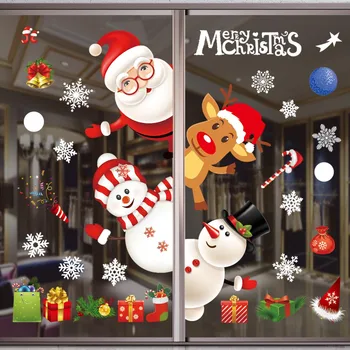 

Current Christmas Holiday Christmas Stickers DIY Decorative Paste Stick Holiday Window Glass Electrostatic Paste Sticker Decorat