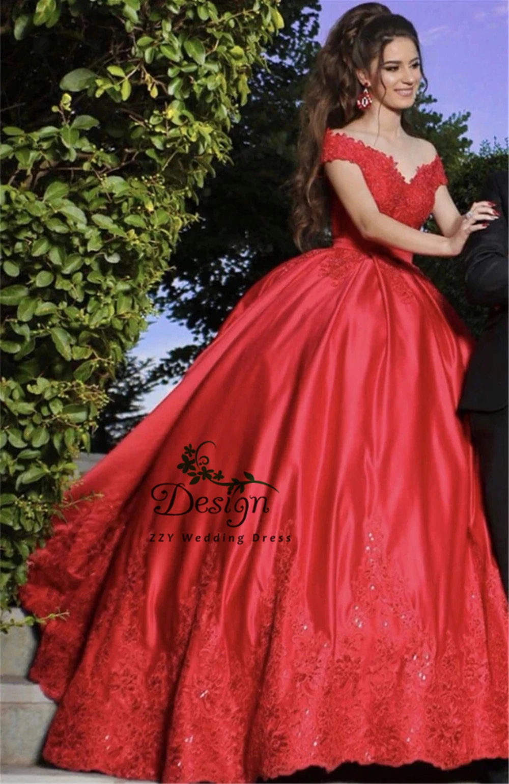 Vestido formatura красный кушак бальное платье Империя v-образным вырезом корт поезд длинное платье для выпускного атласный суд Поезд Специальные