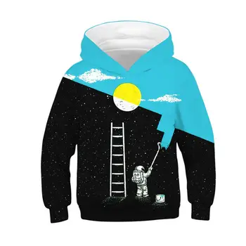 

Galaxy Astronaut 3D Hoodies Kids Sweatshirt Boy Girl Outerwear 2020 Spring Autumn Long Sleeve Cartoon Hooded Coat Children Top