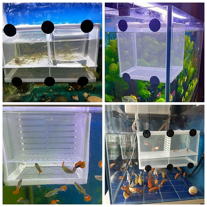 1 Pc Aquarium Fish Breeding Breeder Box Baby Fish Hatchery Isolation Net Tank Incubator Box Hanging Aquarium Accessories