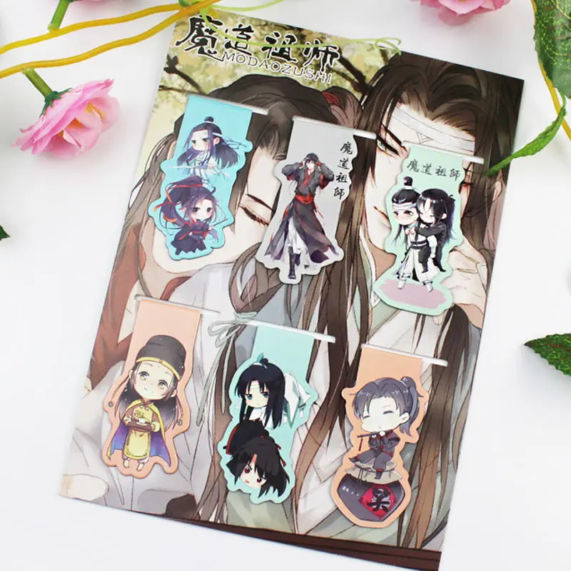 6pcs-Mo-Dao-Zu-Shi-Anime-Magnetic-Bookmark-Cartoon-Magnet-Bookmark-Child-Student-Kawaii-Gift-Bookmarks