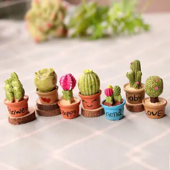 

1PCS Mini Artificial Fleshiness Cactus Fake Succulent Plants Real Palm Bonsai Landscape Decorative Flower For Home Table Decor