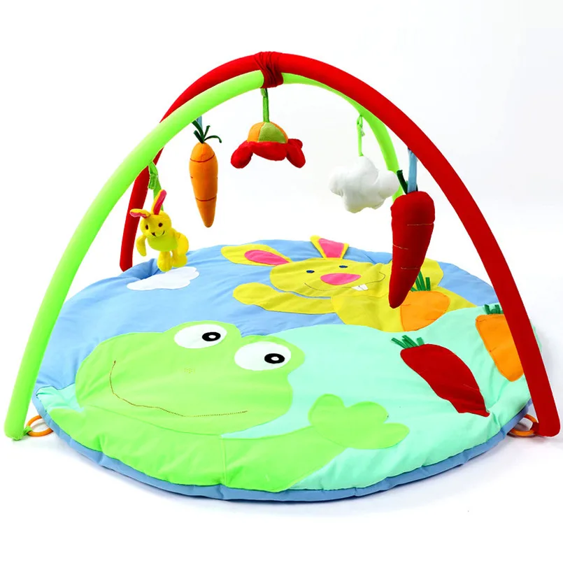 Детский игровой коврик из хлопка, мягкая подвижная детская кроватка, развивающие игрушки, детский меховой коврик, детский активный игровой коврик, спортивный коврик для новорожденных - Цвет: Frog rabbit