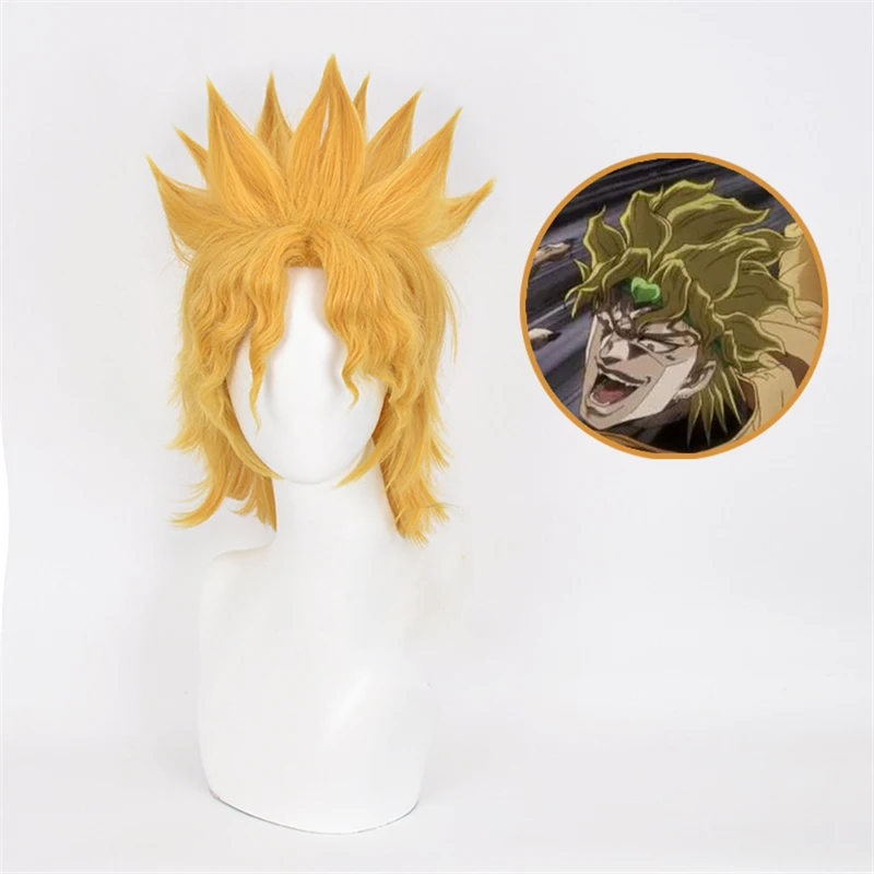

Dio Brando Cosplay Wig JoJo's Bizarre Adventure DIO Golden short Heat-resistant Fiber Hair Anime costume Wigs + Wig Cap