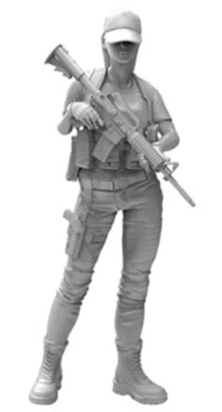 1/16 масштаб Неокрашенная смола фигура девушка в действии GK фигура