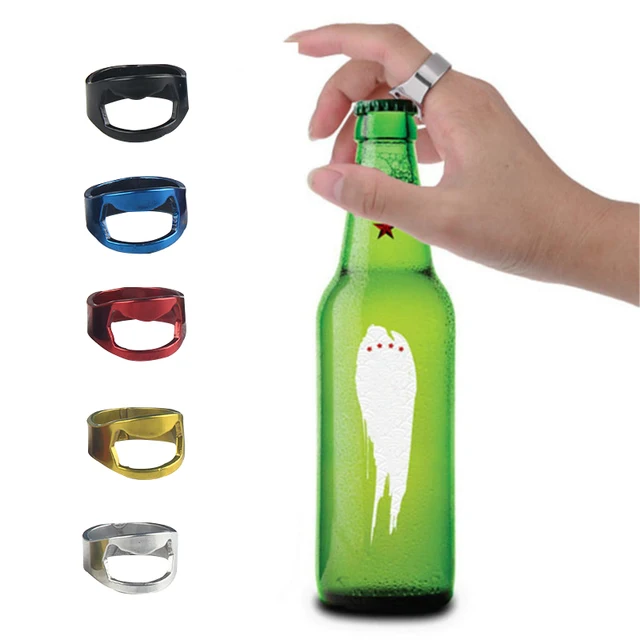 22MM Portable Mini Ring Beer Bottle Opener Stainless Steel Finger Ring-shape Bottle Beer Cap Opening Remover Kitchen Bar Tools 1