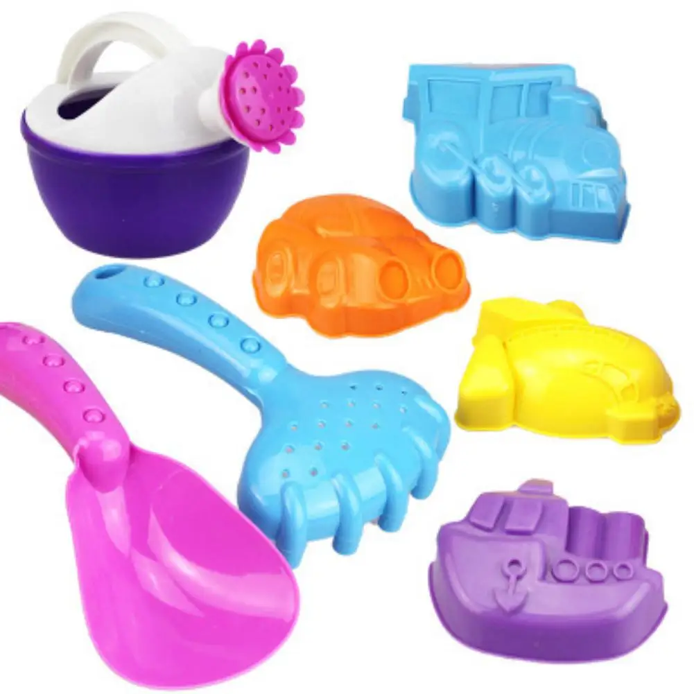 lower price  Kuulee 8Pcs Kids Simulate Castle Shape Bucket Spade Shovel Water Tools Sand Beach Toys Random Style