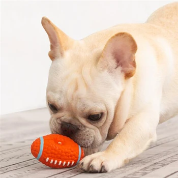 

Dog Chewing Squeaky Toy Hot Sale Sell Interesting Pet Latex Toy Ball Outdoor Interactive Bite Rugby Football Squeak Toys Supply