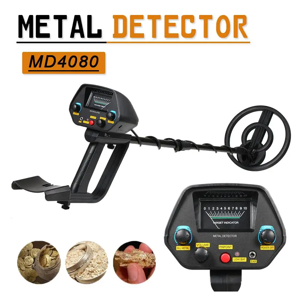 

MD-4080 Metal Detector Underground High Sensitivity Metal Detector Adjustable Gold Track Search Iron Finder Treasure Hunter