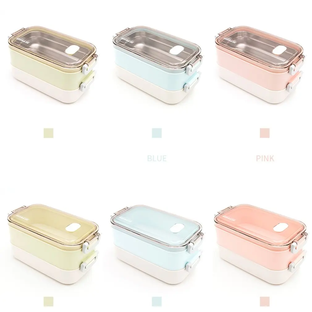 Stainless steel insulated lunch box lunch box fast food tray student with lid portable canteen office 4