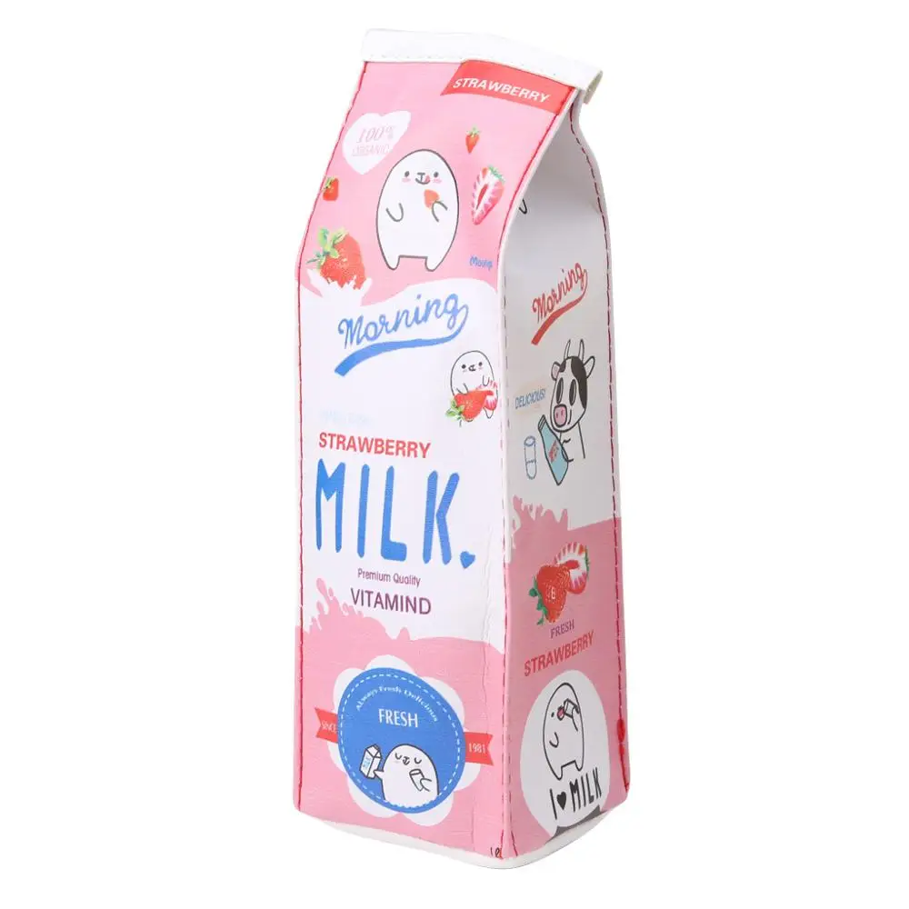 Чехол для карандашей из искусственной кожи с рисунком из мультфильма Morning Milk, органайзер для хранения канцелярских принадлежностей, сумка для школы и офиса Escolar L41E - Цвет: blue