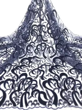 

2019 High Quality Nigerian Wedding Lace Fabric Latest African Laces velvet French Net Lace Fabric With sequins lace