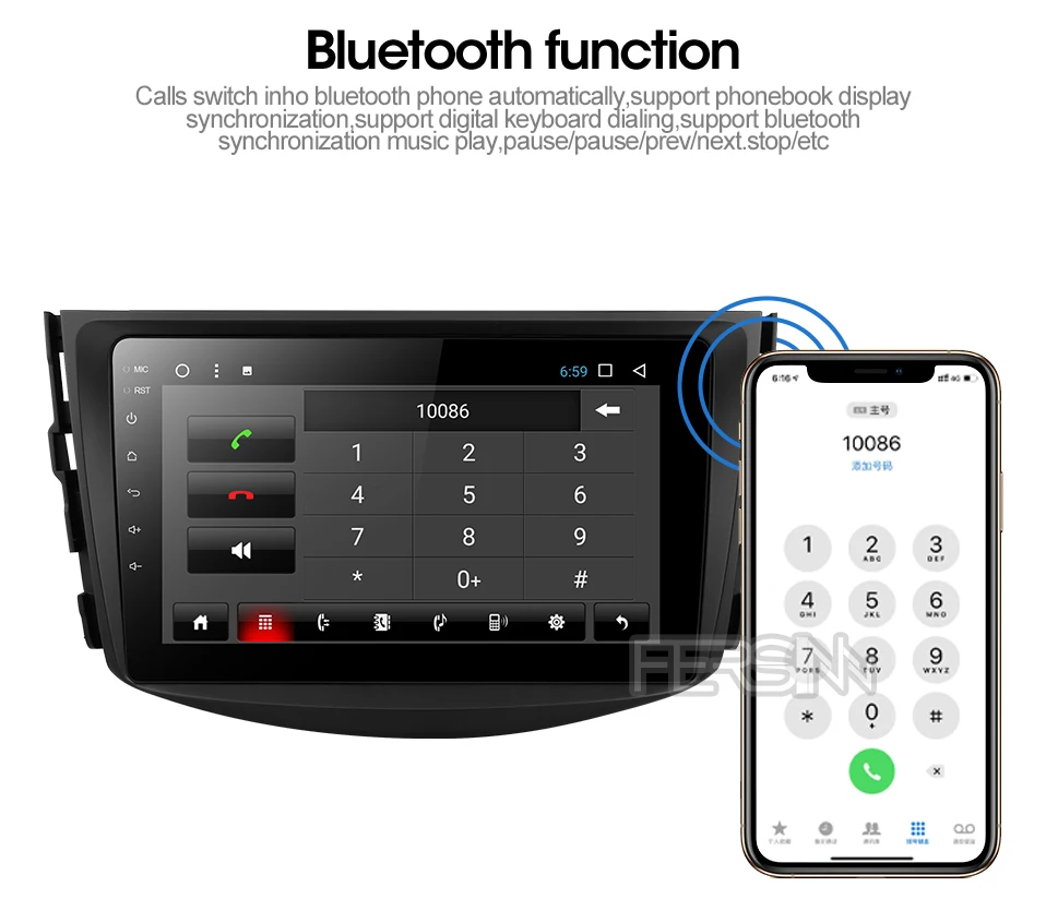 Sale Fersinny CRAV48060 Octa 8 Core Car DVD GPS Navigation palyer Android 9.0 Car DVD Player for toyota rav4 2007 2008 2009 2010 2011 7