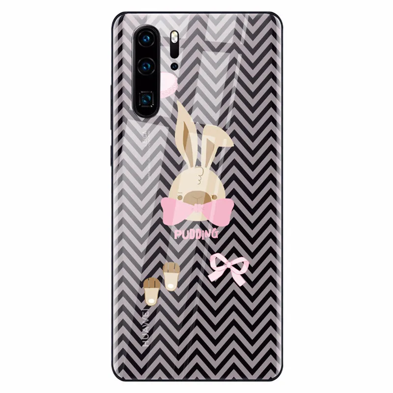 18 Чехол для телефона s для huawei Honor 8X Max 9 10 Lite Nova 3 P smart Z P20 P30 Lite mate 20 Lite чехол из закаленного стекла с милыми животными - Цвет: 18