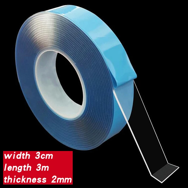 Нано волшебная лента многофункциональная бездорожье двусторонняя клейкая Супер-сильная вязкость фиксированная моющаяся многоразовая стеклянная стена - Цвет: W 3cm L 3M T 2MM