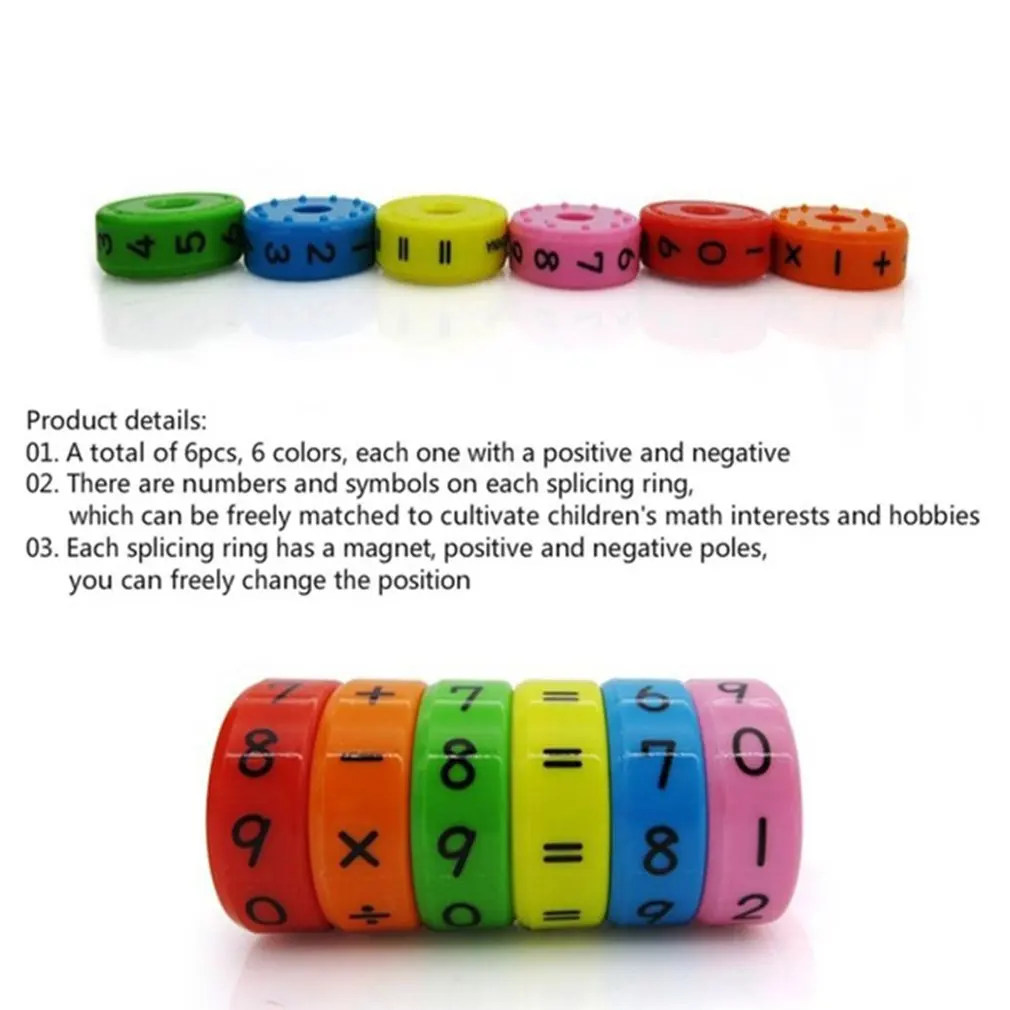 6 Pieces Magnetic Montessori Kids Preschool Educational Plastic Toys For Children Math Numbers DIY Assembling Puzzles Boys Girls