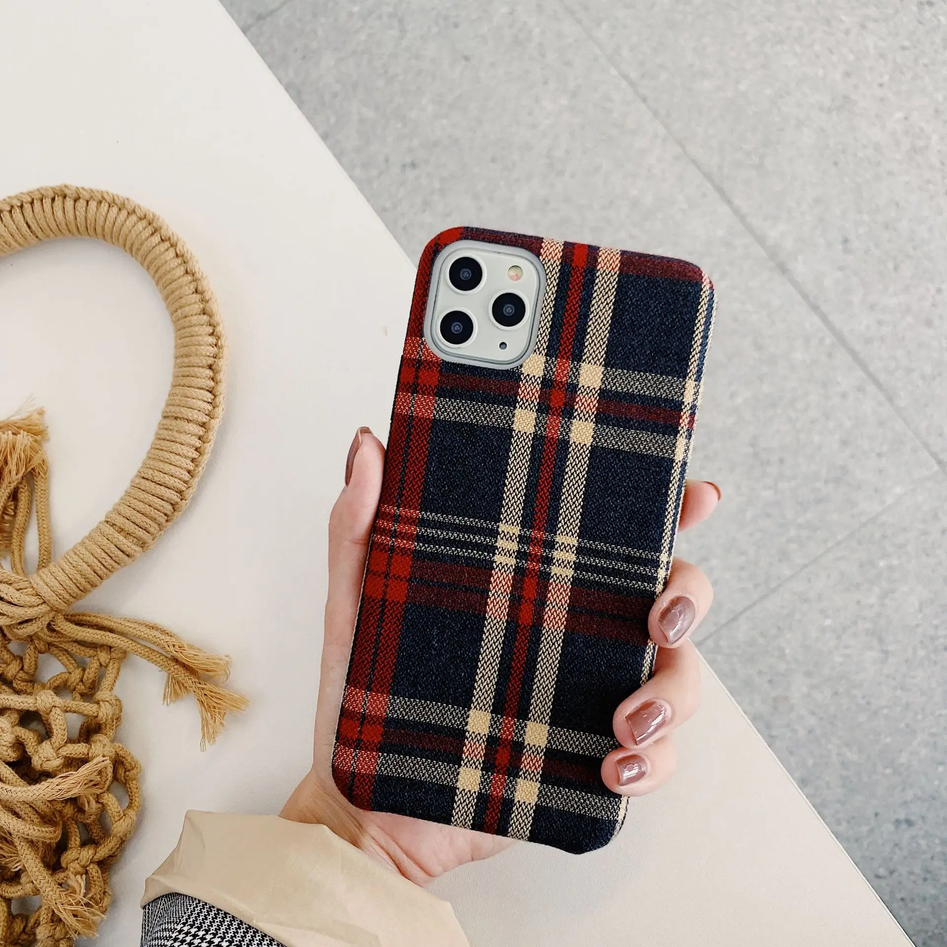 Ретро Чехол в клетку для телефона IPhone 11 Pro Max X XS ударопрочный чехол-бампер 5 5SE 6 7 8