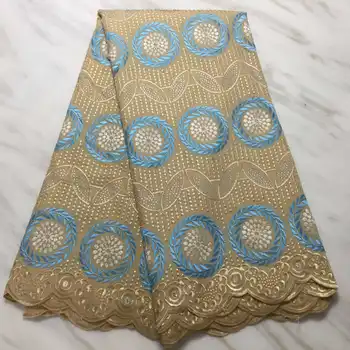 

Africa Lace Fabric 2020 High Quality Swiss Voile Lace in Switzerland 100%Pure Cotton With Stones Nigeria French Lace Women Dress