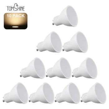 

Tomshine 6W GU10 LED Bulb Lamp 60W Halogen Lamp Replacement 3000k Warm White 550 Lumen 120° Beam Angle 10Pack light bulb