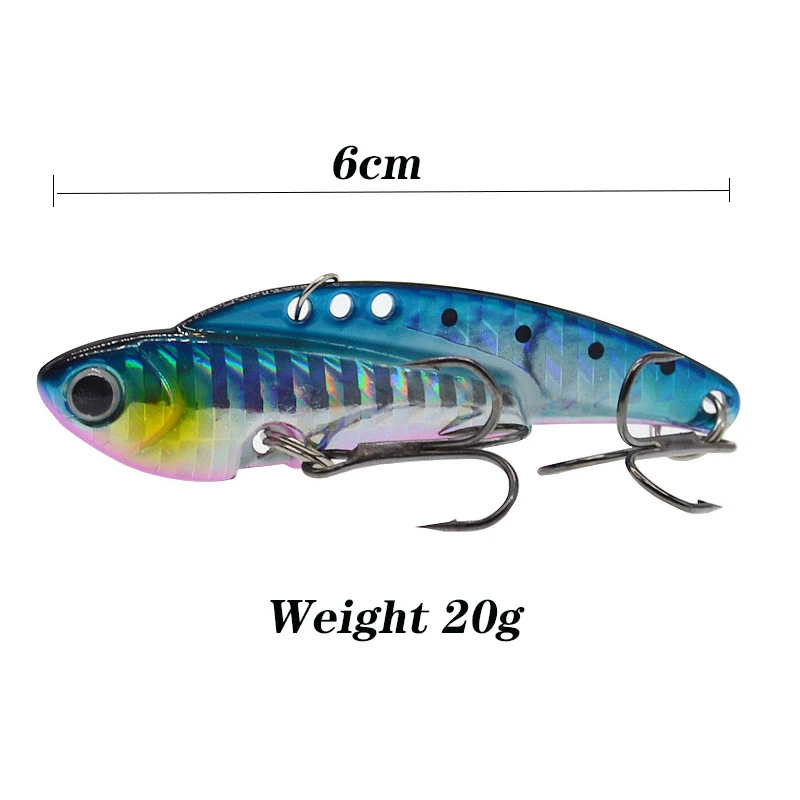 thkfish Metal VIB Hard Fishing Lure Saltwater Freshwater Crankbait Wobble Fishing Spinner Spoons Lure Blade Bait for Bass Trout Crappie Fishing