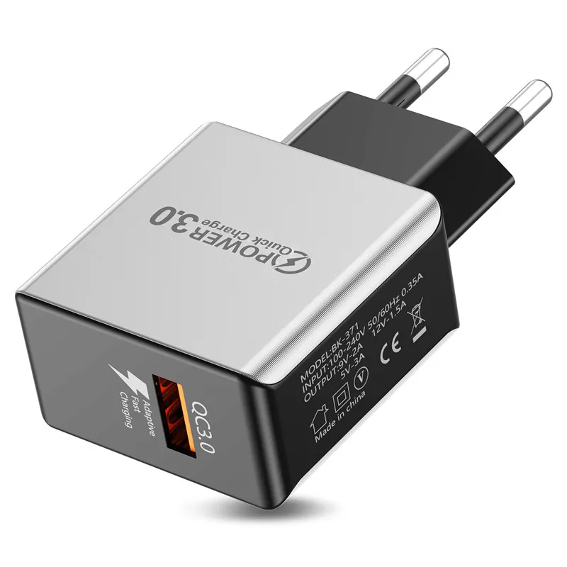 USLION USB быстрое зарядное устройство Быстрая зарядка qc 3,0 EU/US/Plug мобильный телефон настенные зарядные устройства для samsung Apple iphone sony Xiaomi huawei - Тип штекера: White -  EU Plug