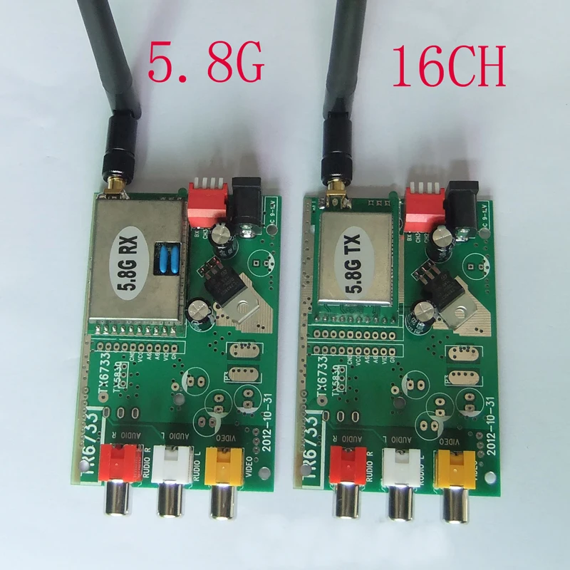 

1Set 5.8G Wireless Audio and Video Transceiver Module 16 Channels Transmitter Receiver Core Board TX-58100 for Aircraft RC Parts
