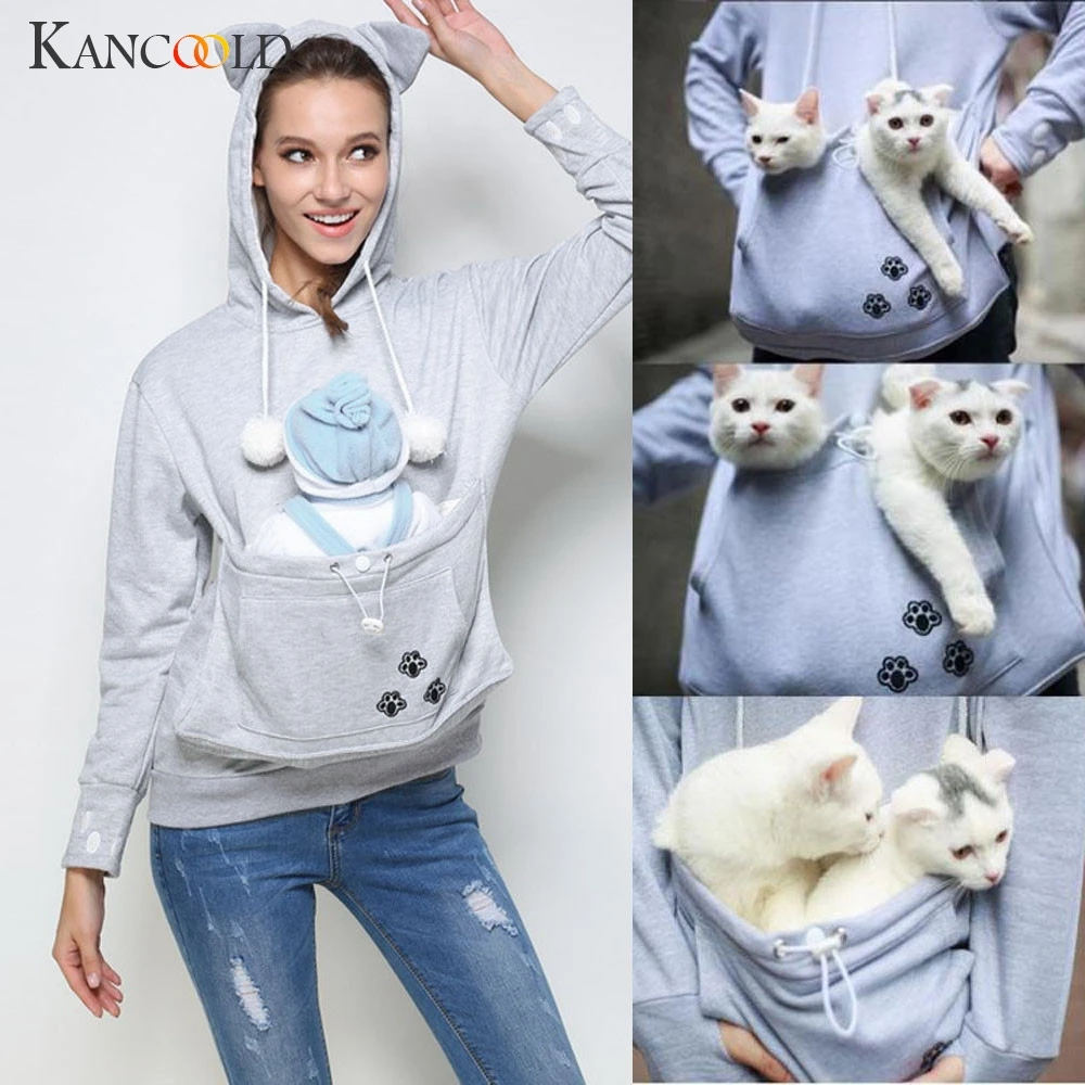 KANCOOLD кенгуру для домашних животных, собак, кошек, держатель для переноски, пальто с мешочком, большой карман, толстовка с капюшоном, топ, Cosas Kawaii, теплые толстовки для женщин, одежда