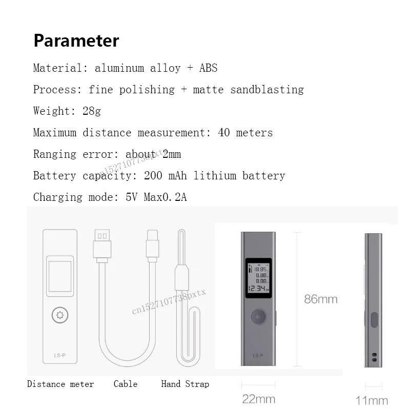 Xiaomi Mijia Duka лазерный дальномер 40 м LS-P дальномер usb зарядка высокая точность измерения Портативный Ручной дальномер