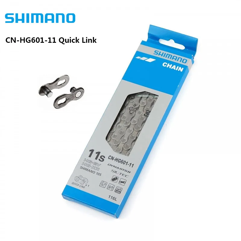

SHIMANO CN-HG601-11 Quick Link Bicycle Chain Mountain Bike Riding 11 Speed Chain Bicycle Accessories 116 Links 105 HG-X11