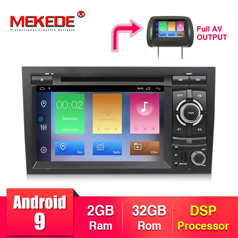 2G ram 3 2G rom Автомобильный мультимедийный плеер Android 9,0 gps Авторадио Стерео система для Audi A4 S4 2002-2008 wifi Автомобильный dvd-плеер