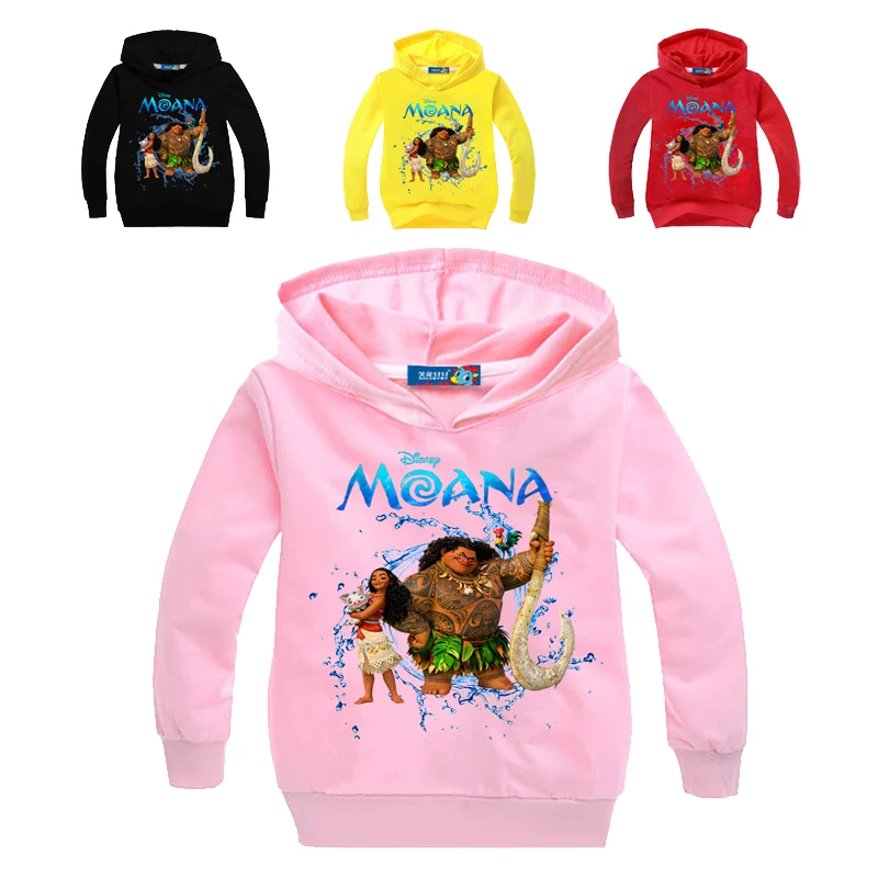 Moana весенне осенние повседневные свитшоты для мальчиков и девочек хлопковые