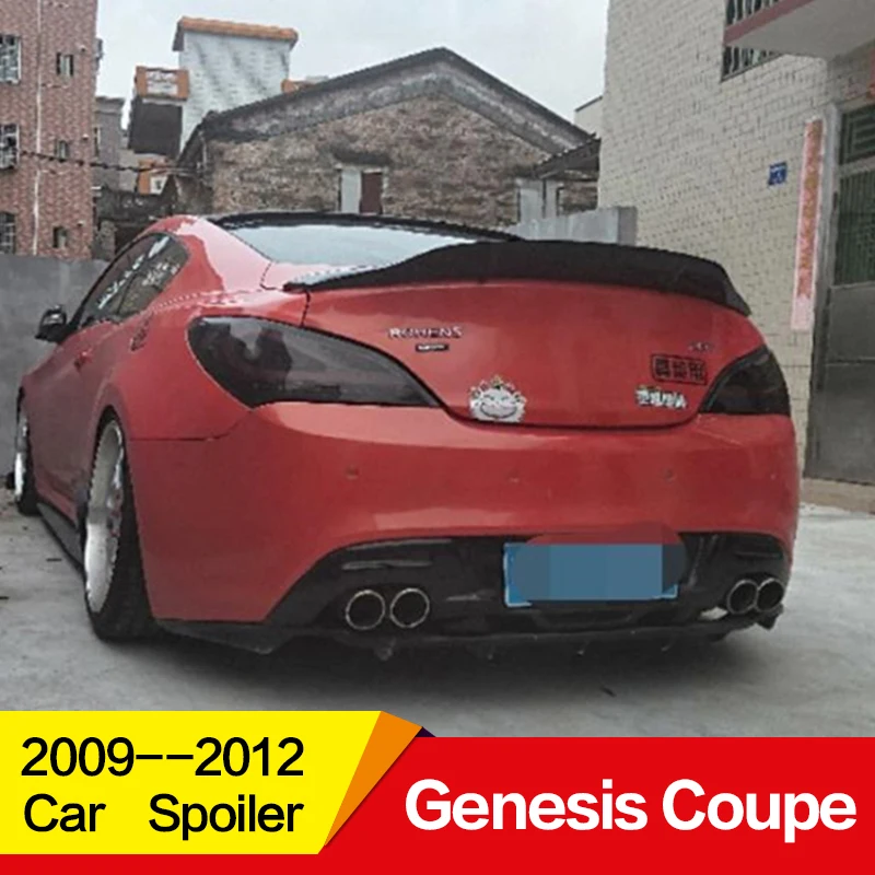 Используется для hyundai Genesis Coupe спойлер 2009 10 11 12 лет глянцевое углеродное волокно/FRP заднее крыло R стиль спойлер, аксессуары