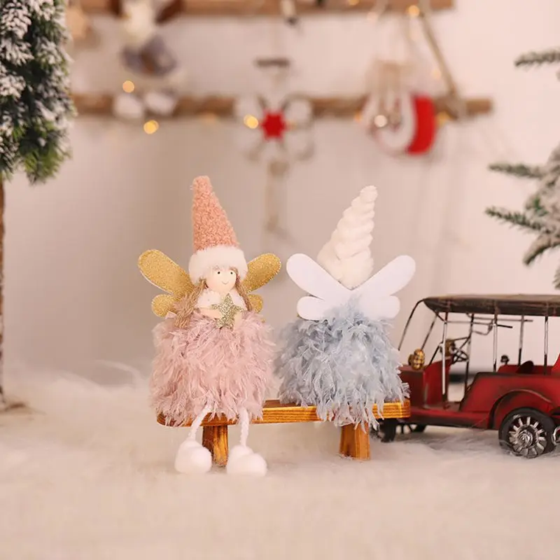 Girls Angel Christmas Decorations Plush Doll Drop Ornament Hanging Pendant Y1 Girls Angel Christmas Decorations Plush Doll Drop Ornament Hanging Pendant Y1