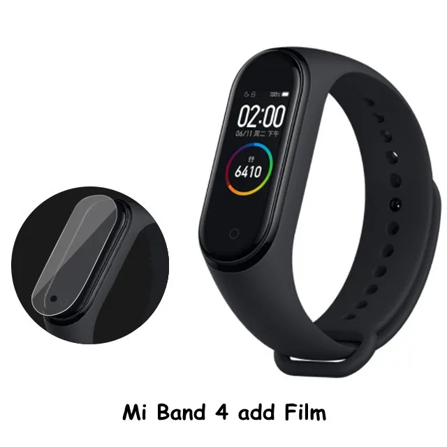 In Stock Xiaomi Mi Band 4 Smart Wristband Fitness Heart Rate Bracelet Music AI bracelet Bluetooth 5.0 AMOLED Color Touch Screen - Цвет: Band 4 add Film