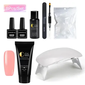 

Poly Extension Nail Set With UV LED USB Lamp Dryer Kit Tools Poly Gel Kit For Manicure Nail Art Sets Nail Polish Gel