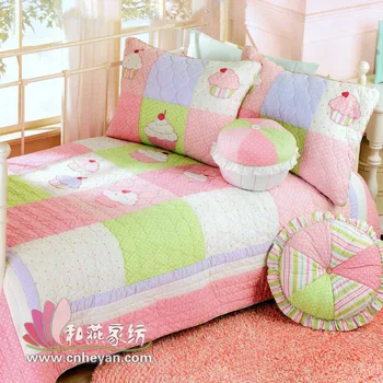 

2020 New Children Cartoon Quilted Bed Cover Pure Cotton Tile Washing Quilted Soft Comfortable Bed Skirt Graceful Retro Bedspread