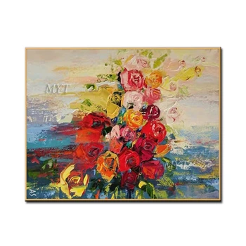 

Flowers Of Many Colors Abstract Oil Painting Wall Art Home Decor Picture Modern Painting On Canvas 100% Handpainted Unframe