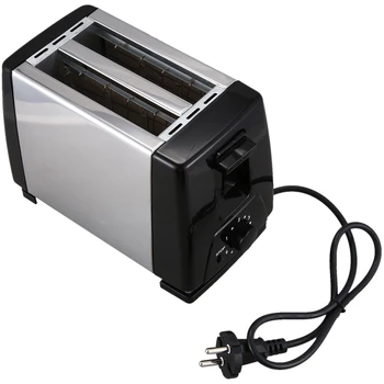 

Household Stainless Steel Toaster Double Slot Toaster Automatic Mini Breakfast Toast 2 Slice Heating Toaster-EU Plug