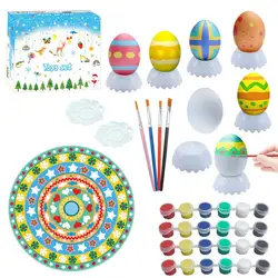 Kit de decoración de huevos para niños, set de decoración de huevos, pintura de tinte de huevo de Pascua, incluye paleta de huevos, tapete de juego, pinceles