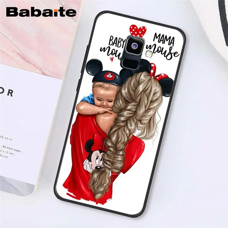 A9 Babaite, модные, черные, коричневые волосы, для мамы, дочки, сына, папы, PhoneCase для samsung A7, A50, A70, A8, A3, A6, A8 Plus, A9 - Цвет: A9
