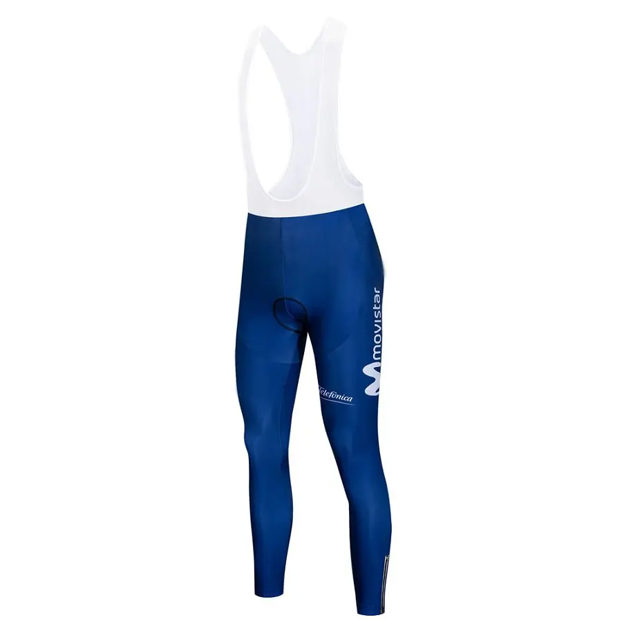 bib pants0 Movistar Команда с длинным рукавом Велоспорт Джерси Комплект комбинезон ropa ciclismo велоодежда MTB велосипед Джерси Униформа мужская одежда - Цвет: bib pants0