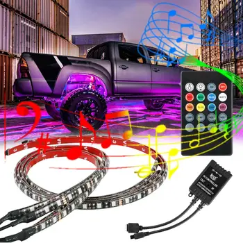 

12V LED Car Chassis Flexible Strip 60 90CM Lights Auto Voice Control RGB Underglow Decorative Atmosphere Lamp Car Styling