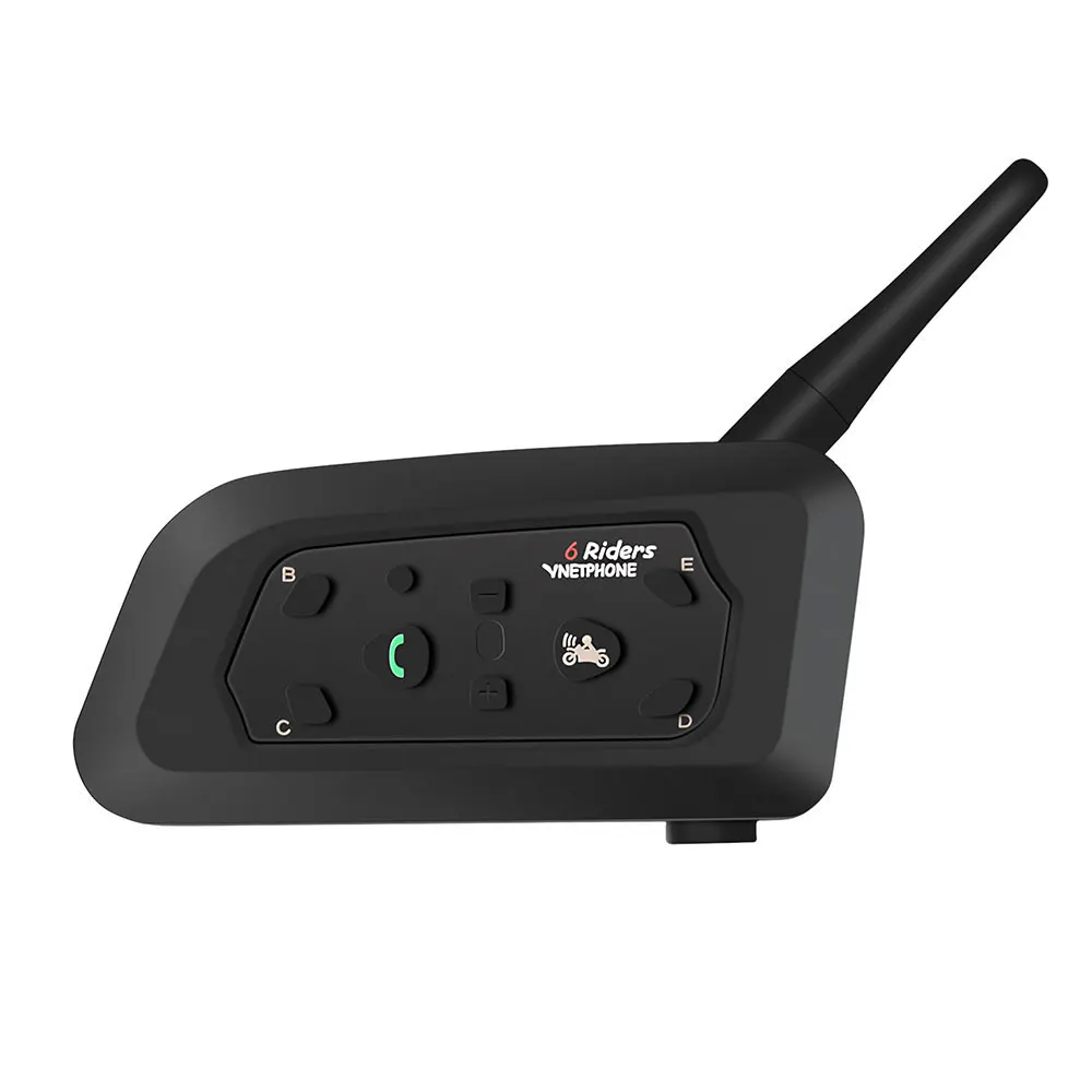 V6 домофон мотоцикл Bluetooth гарнитура для шлема домофон Мото Bluetooth 1,2 км 850 мАч IP65 6 всадников MP3 gps Interfone