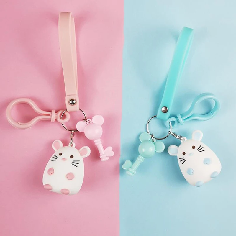 

1pc Exquisite 2020 year Mascot Animal Mouse pvc keychain bag Pendant figure toys cute keychain accessory gift
