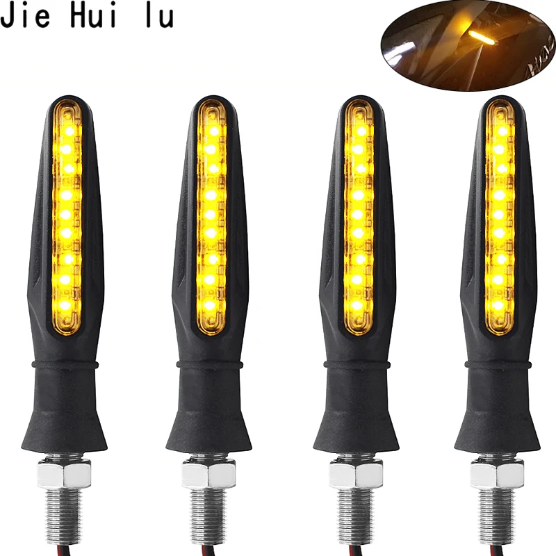 4pcs 12 LED Motorcycle Turn Signal Light Bendable Motorbike Indicator Blinker Moto Tail Signals Lamp Accessories |