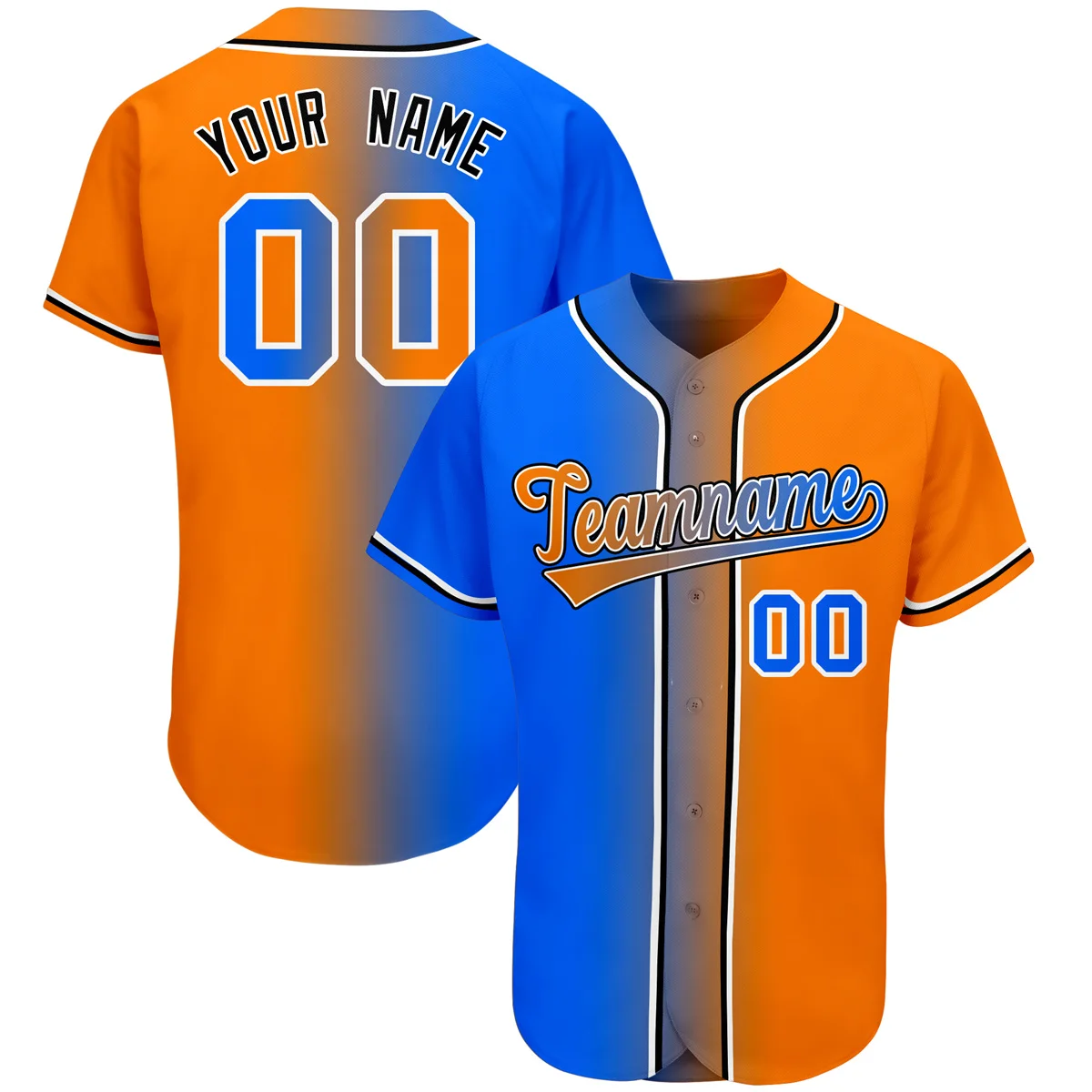 Baseball Jersey Sublimation Printed Team Name Number Baseball Shirt Creativity Gradient Softball Training Shirt Men/Youth