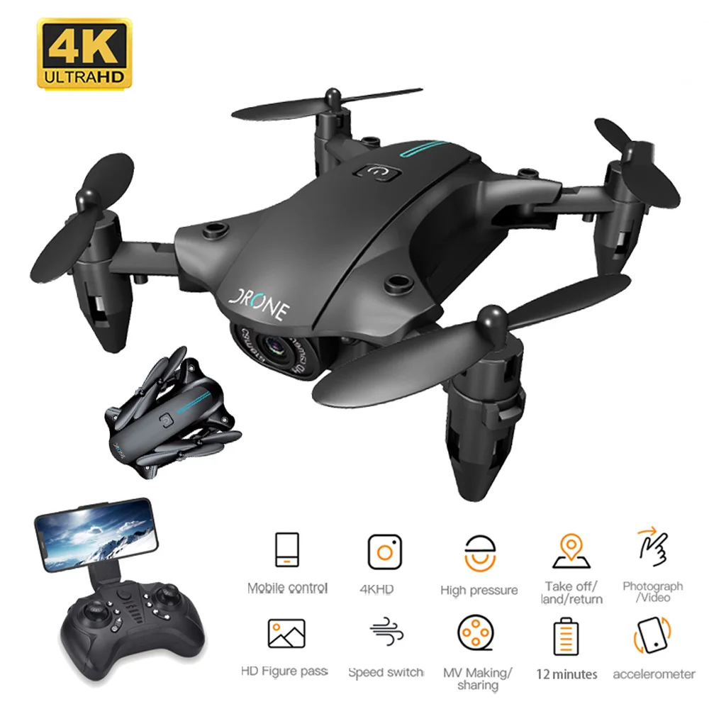 Mini Dron con WiFi FPV 4K HD, cámara H2, helicóptero RC Profesional, mantenimiento de la altitud, transmisión en tiempo Real, Dron plegable RC