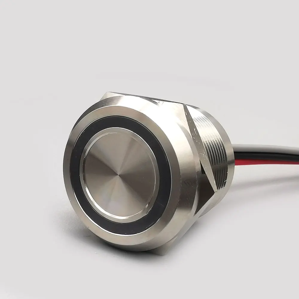 25mm impermeável led interruptor piezo de aço