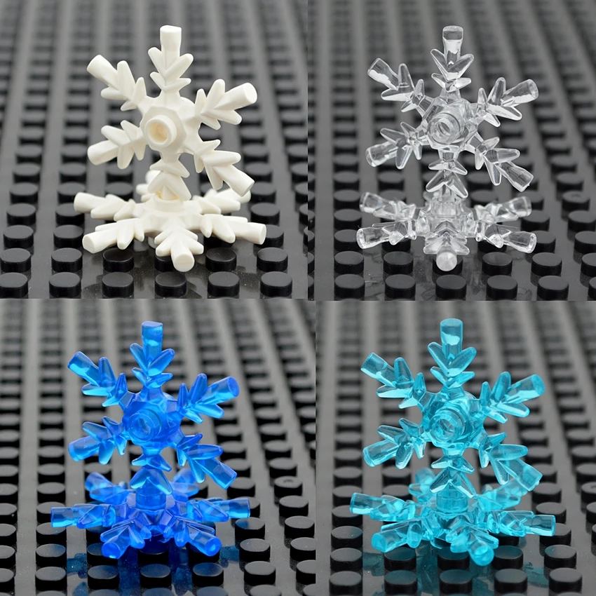 도시 DIY 액세서리 빌딩 블록 4x4 눈송이 얼음 크리스탈 벽돌 42409 와 호환, 크리에이티브 건설 장난감, 30 피스