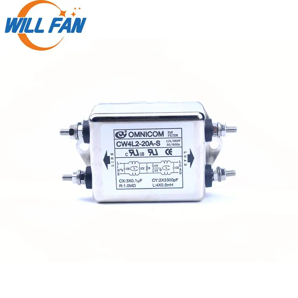 Будет вентилятор OMNICOM EMI фильтр CW4L2-20A-S 6A 10A однофазный AC115/250 V 50/60HZ для Co2 станок для лазерной резки гравировальный станок